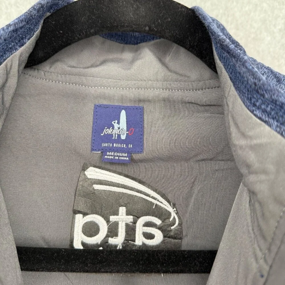 Johnnie O Mens Tahoe Full Zip Vest Size M Admiral Blue Knit Mock Neck NEW FLAW